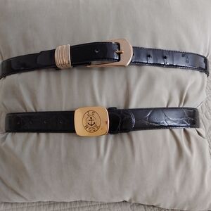 Women's Black Patent Leather Belts Size S-L